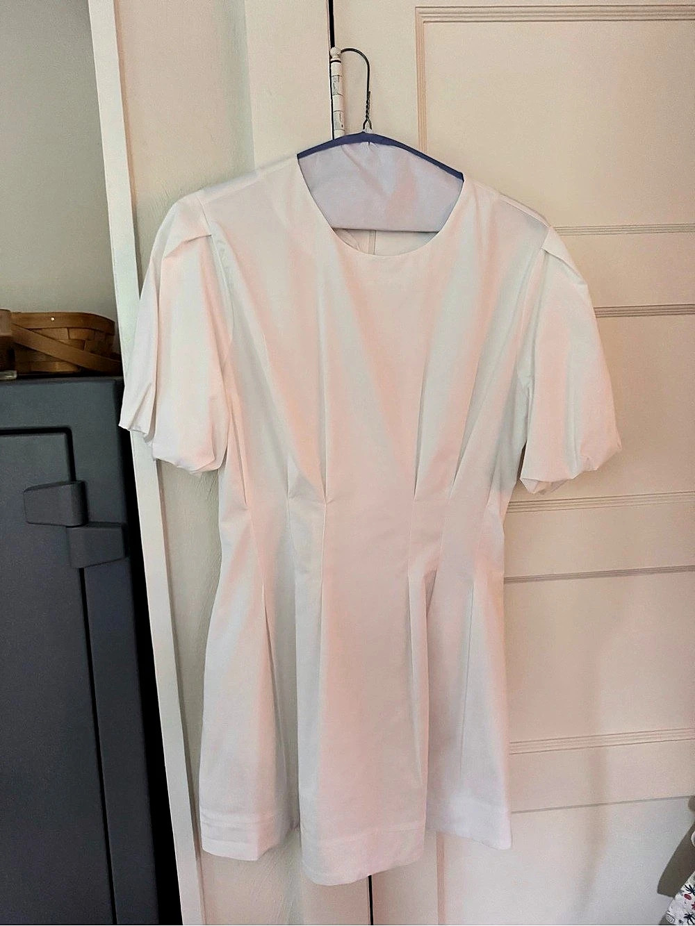 Exquise Tobie Puff-Sleeve Mini Dress White Large